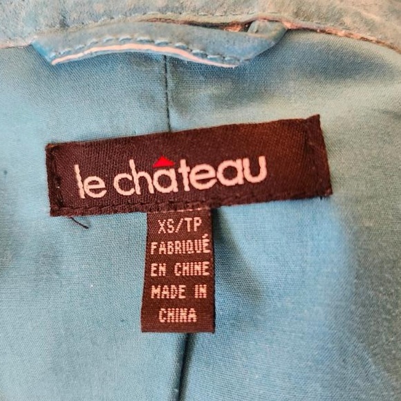Le Chateau blue leather coat XS - Picture 4 of 5
